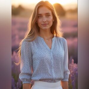 Lauren Conrad light blue blouse